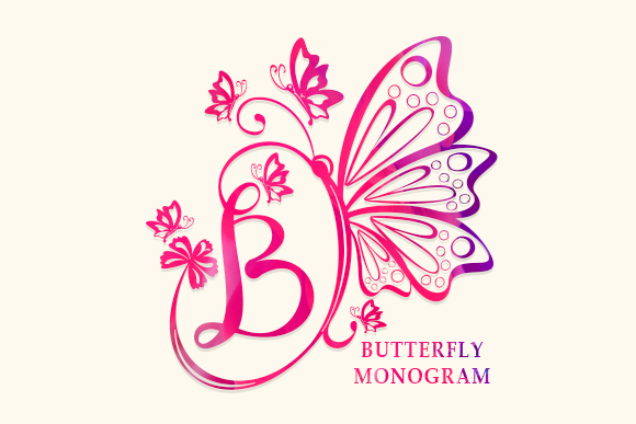 Butterfly Monogram Font Font