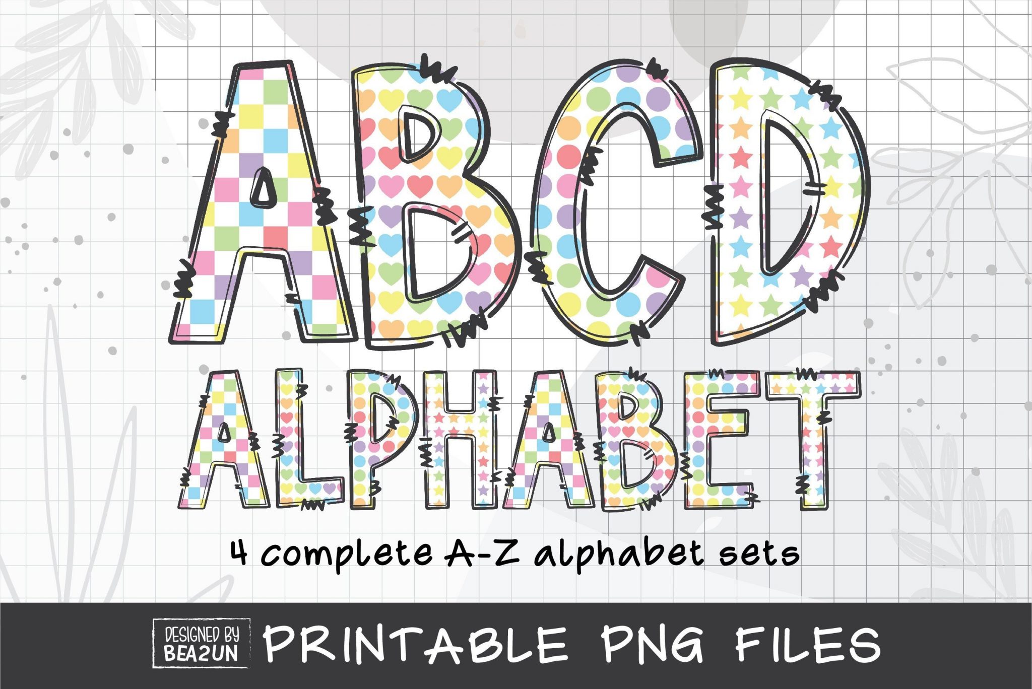 Rainbow Pastel Alphabet Download Free - Abstract Fonts